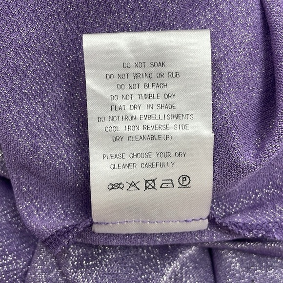 Bronx and Banco Amara Cut-Out Slit Gown Maxi Dress Formal Metallic Purple 12 - Picture 12 of 14